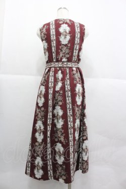 画像2: axes femme / 薔薇ストライプロングワンピース M ワイン I-25-12-24-113-AX-OP-TE-ZI