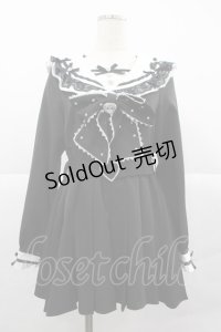 DearMyLove / ハートビジューリボンレース学園ワンピース M 黒Ｘ白 I-25-12-24-116-EL-OP-SA-ZI