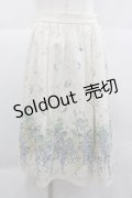 axes femme / フラワープリントスカート  アイボリーＸ青Ｘ緑 I-25-12-24-118-AX-SK-SA-ZI