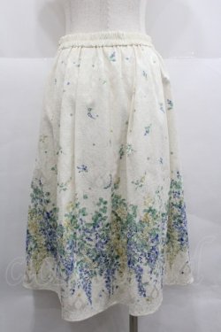 画像2: axes femme / フラワープリントスカート  アイボリーＸ青Ｘ緑 I-25-12-24-118-AX-SK-SA-ZI