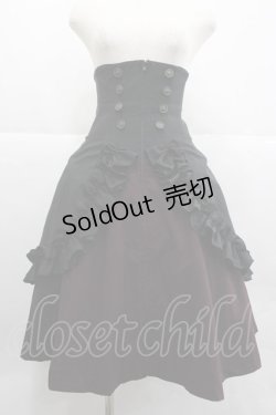 画像1: ATELIER BOZ / ジャニスコルセットミニスカート  黒Ｘボルドー I-25-12-24-121-EL-SK-SA-ZI