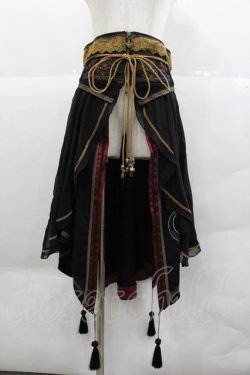 画像1: Ozz oneste / 金魚プリントシフォン重ねコルセットオーバースカート  黒 I-25-12-24-125-OO-SK-SA-ZI