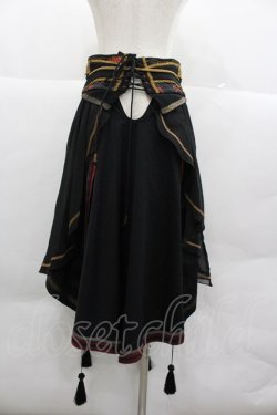 画像2: Ozz oneste / 金魚プリントシフォン重ねコルセットオーバースカート  黒 I-25-12-24-125-OO-SK-SA-ZI