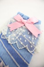 画像3: Angelic Pretty / Candy Ribbon ストライプクルー丈ソックス  青 I-25-12-24-032-AP-ZA-SA-ZI (3)