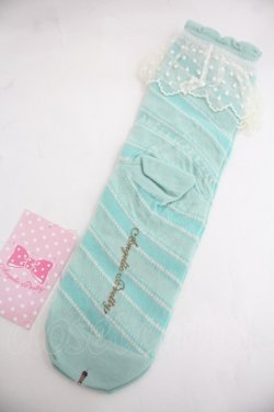 画像2: Angelic Pretty / Candy Ribbon ストライプクルー丈ソックス  ミント I-25-12-24-033-AP-ZA-SA-ZI