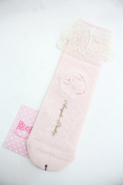 画像2: Angelic Pretty / Lacyクルー丈ソックス  ピンク I-25-12-24-035-AP-ZA-SA-ZI