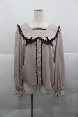 画像1: Lovely Tency / ハートパールボタン長袖ブラウス M ピンク I-25-12-27-001-0-BL-SA-ZI