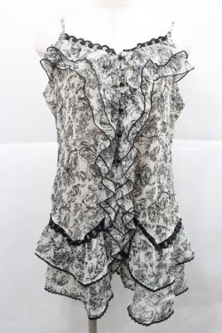 画像1: axes femme / フラワーフリルキャミソール M 生成り I-25-12-27-039-AX-TO-TE-ZI