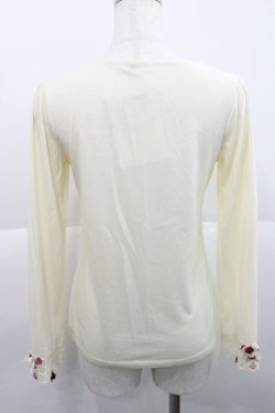 画像2: axes femme / プチローズリボンカットソー  アイボリー I-25-12-27-041-AX-TO-SA-ZI