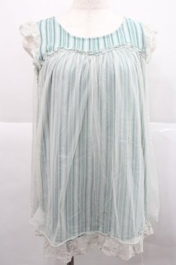 画像1: axes femme / ストライプノースリーブトップス  ミント I-25-12-27-042-AX-TO-SA-ZI