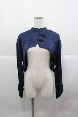 画像1: axes femme / 芍薬ジャガードチャイナボレロ F ネイビー I-25-12-27-006-AX-TO-SA-ZI