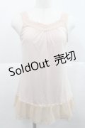axes femme / 裾チュールレースタンク M ピンク I-25-12-27-043-AX-TO-TE-ZI