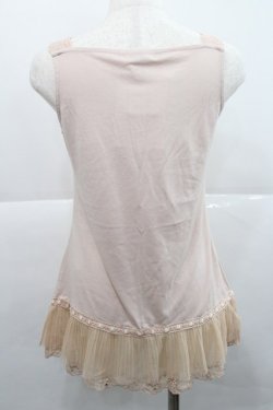 画像2: axes femme / 裾チュールレースタンク M ピンク I-25-12-27-043-AX-TO-TE-ZI