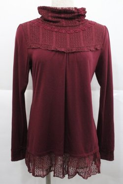 画像1: axes femme / レーシーロングタートル M ワイン I-25-12-27-045-AX-TO-TE-ZI