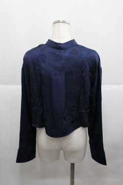 画像2: axes femme / 芍薬ジャガードチャイナボレロ F ネイビー I-25-12-27-006-AX-TO-SA-ZI