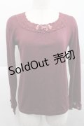 axes femme / プチローズリボンカットソー  ボルドー I-25-12-27-049-AX-TO-SA-ZI