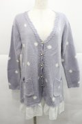 axes femme / ドットニットカーディガン  ラベンダーＸ白 I-25-12-27-051-AX-TO-SA-ZI