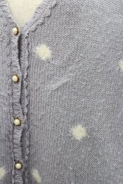 画像3: axes femme / ドットニットカーディガン  ラベンダーＸ白 I-25-12-27-051-AX-TO-SA-ZI