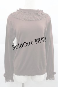 axes femme kawaii / レーシーフリルニットプル M ブラウン I-25-12-27-053-AX-TO-TE-ZI