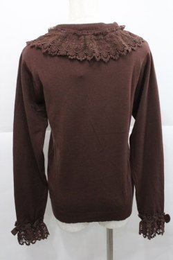 画像2: axes femme kawaii / レーシーフリルニットプル M ブラウン I-25-12-27-053-AX-TO-TE-ZI