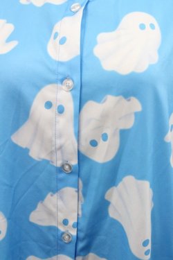 画像3: LISTEN FLAVOR / ゴースト総柄シャツ  ブルースカイ I-25-12-27-054-PU-BL-SA-ZI