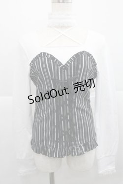 画像1: PUTUMAYO / Midnight Parade切替カットソー  黒Ｘ白 I-25-12-27-057-PT-TO-SA-ZI