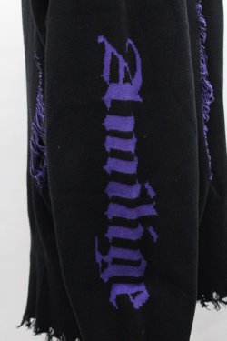 画像4: Amilige / ロゴ変形ダメージニット  黒Ｘ紫 I-25-12-27-059-PU-TO-SA-ZI