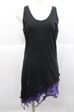 画像1: CIVARIZE / Poisonous クラッシュ加工フェイクレイヤードタンクトップ 44 黒Ｘ紫 I-25-12-27-060-GO-TO-SA-ZI (1)