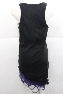 画像2: CIVARIZE / Poisonous クラッシュ加工フェイクレイヤードタンクトップ 44 黒Ｘ紫 I-25-12-27-060-GO-TO-SA-ZI