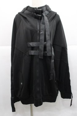 画像1: REVENGE GALLERY / ベルトデザインパーカー  黒 I-25-12-27-062-0-TO-SA-ZI