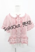 PINK HOUSE / チェリーレース使いギンガムチェックブラウス  赤 I-25-12-27-063-LO-BL-SA-ZI