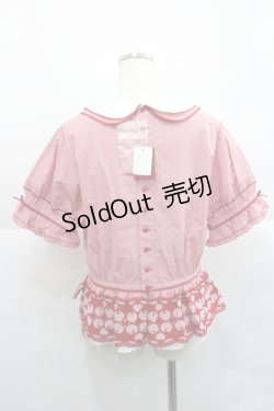 画像2: PINK HOUSE / チェリーレース使いギンガムチェックブラウス  赤 I-25-12-27-063-LO-BL-SA-ZI