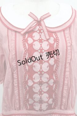 画像3: PINK HOUSE / チェリーレース使いギンガムチェックブラウス  赤 I-25-12-27-063-LO-BL-SA-ZI