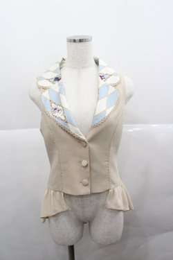 画像1: axes femme kawaii / ダイヤ柄ベスト  アイボリーＸサックス I-25-12-27-011-AX-TO-SA-ZI