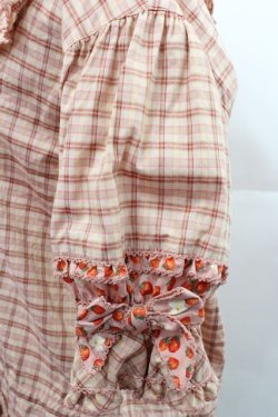 画像7: PINK HOUSE / いちごチェック切替半袖ブラウス  ピンク I-25-12-27-064-LO-BL-SA-ZI