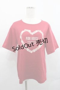 PINK HOUSE / ハートプリントカットソー 4(L) 赤 I-25-12-27-065-LO-TO-SA-ZI