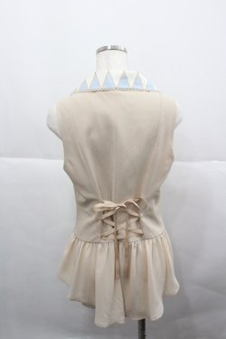 画像2: axes femme kawaii / ダイヤ柄ベスト  アイボリーＸサックス I-25-12-27-011-AX-TO-SA-ZI