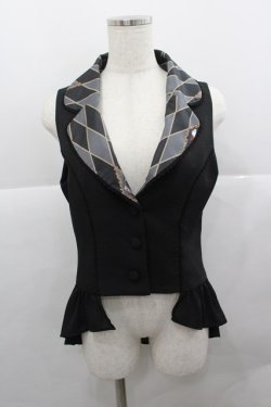 画像1: axes femme kawaii / ダイヤ柄ベスト M ブラック I-25-12-27-012-AX-TO-SA-ZI