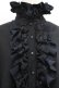 画像3: MARBLE / ヴァンパイアタイ付き立ち襟フリルマント  黒 I-25-12-27-075-GO-JA-SA-ZI (3)