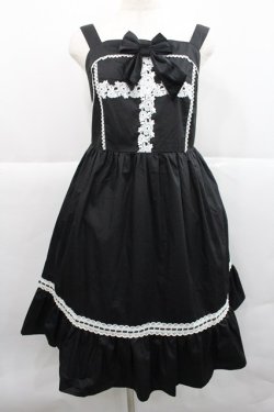 画像1: Eri Aino's collaboration / シャーロットの水曜日 ジャンパースカート LL 黒 I-25-12-27-080-0-OP-SA-ZI