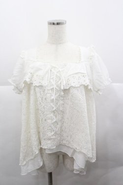 画像1: axes femme / レースアップAラインブラウス  白 I-25-12-27-015-AX-BL-SA-ZI