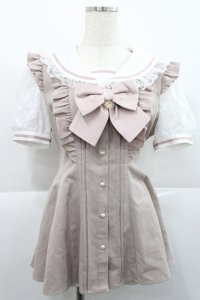 Secret Honey / レースセーラー襟半袖セットアップ 2 ピンク I-25-12-27-084-CA-OP-TE-ZI