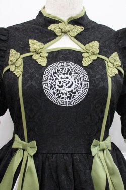 画像3: axes femme kawaii / 牡丹刺繍チャイナワンピース M 黒 I-25-12-27-085-AX-OP-SA-ZI