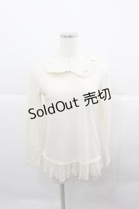 axes femme / 襟付き裾レースインナープルオーバー  アイボリー I-25-12-27-016-AX-TO-SA-ZI