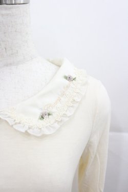 画像2: axes femme / 襟付き裾レースインナープルオーバー  アイボリー I-25-12-27-016-AX-TO-SA-ZI