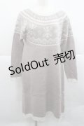 axes femme POETIQUE / 雪柄ニットワンピ M アワピンク I-25-12-27-087-AX-OP-TE-ZI