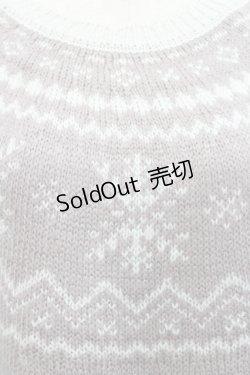 画像3: axes femme POETIQUE / 雪柄ニットワンピ M アワピンク I-25-12-27-087-AX-OP-TE-ZI