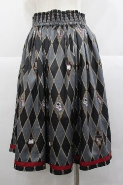 画像2: axes femme kawaii / ダイヤ柄襟付きスカート M ブラック I-25-12-27-096-AX-SK-SA-ZI