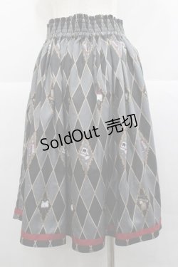 画像2: axes femme Kawaii / ダイヤ柄襟付きスカート M ブラック I-25-12-27-096-AX-SK-SA-ZI