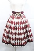 axes femme kawaii / ダイヤ柄襟付きスカート M ワイン I-25-12-27-098-AX-SK-SA-ZI